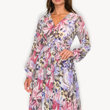 Floral Chiffon Long Sleeve Maxi Dress