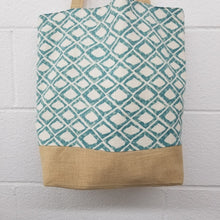 Macrame Aqua Rhombus Print Beach Bag