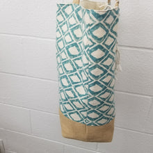 Macrame Aqua Rhombus Print Beach Bag