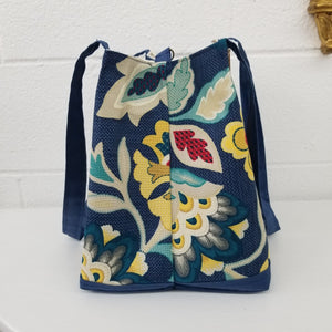 Floral Blue Beach Tote Bag