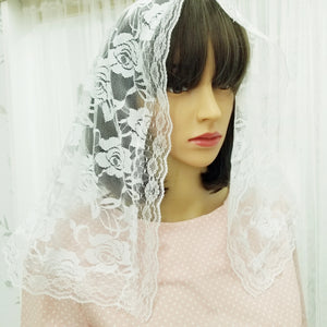 Rose Lace Veil-White