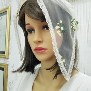 Religious Embroidered Lace Veil