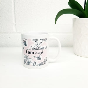 "I am Enough" Pink Rose Mug