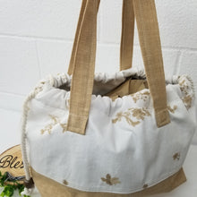 Embroidered Floral White Denim Handbag