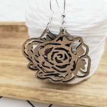 Wooden Flower Cut Out  Hanging Earings