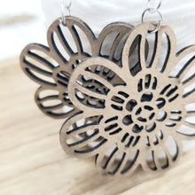 Wooden Flower Cut Out  Hanging Earings