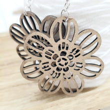 Wooden Flower Cut Out  Hanging Earings