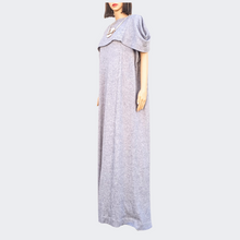 Shawl Knit Maxi Dress With A Sash, Grey