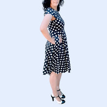 Black and White Polka Dot Midi Dress