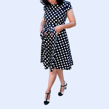 Black and White Polka Dot Midi Dress